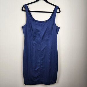 New J.Crew mini dress sz 12 blue sleeveless zipper in the back